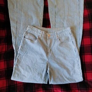 Striped Blue and White Women's Jeans